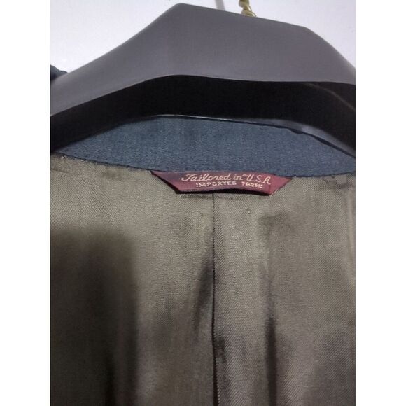 Hugo Boss Mens Al Capone Chicago Blazer Dark Green Wool Double Breasted Size 44L - Picture 2 of 12